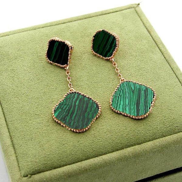 

designer clover earring 4/four leaf clover earring brand earring new double flower charm earring natural earrings for women wedding jewelry, Golden