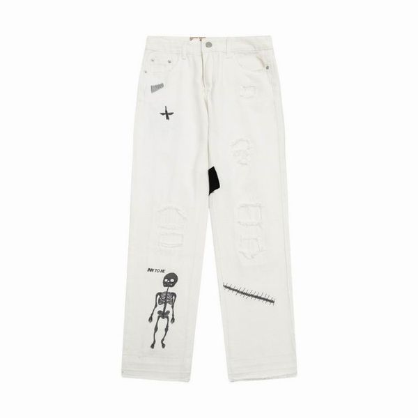 

men's jeans designer for mens old washed fashion pants straight trousers heart letter prints man casual long style bottoms, Blue