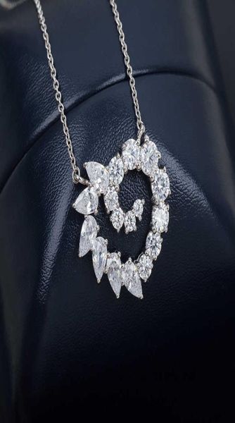 

brand pure 925 sterling silver jewelry for women water drop heart diamond pendant necklace luxury fashion party 2022 beauty9940857