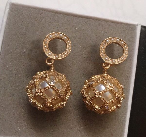 

new fashion gold cz pearl stud earrings for lady women party wedding lovers gift engagement jewelry for bride with box1322759, Golden;silver