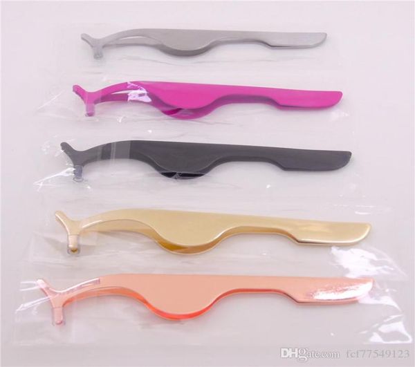 

new 2020 false eyelash tweezers fake eye lash applicator eyelash extension curler nipper auxiliary clip clamp makeup tools mtweeze4417672