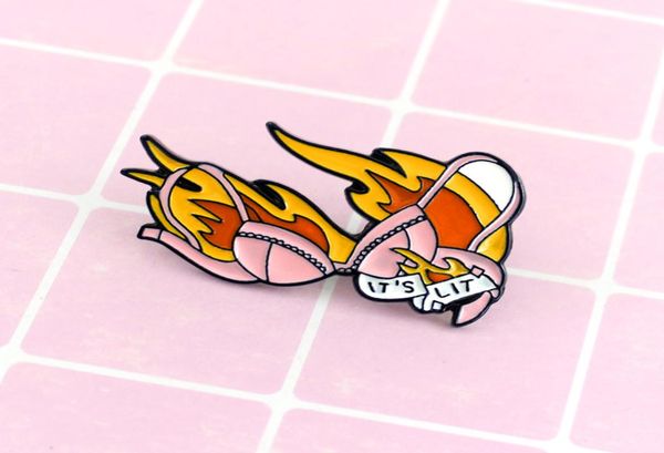 

pink bra intimate flame special cartoon brooch creative lapel enamel denim badge gift homemade red pins6119194, Gray