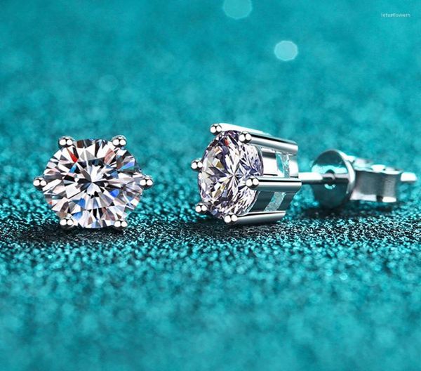 

cluster rings neetim moissanite earrings screw stud sterling silver d vvs1 lab diamond with gra classic 6 round ear studs for wome3485219, Golden;silver