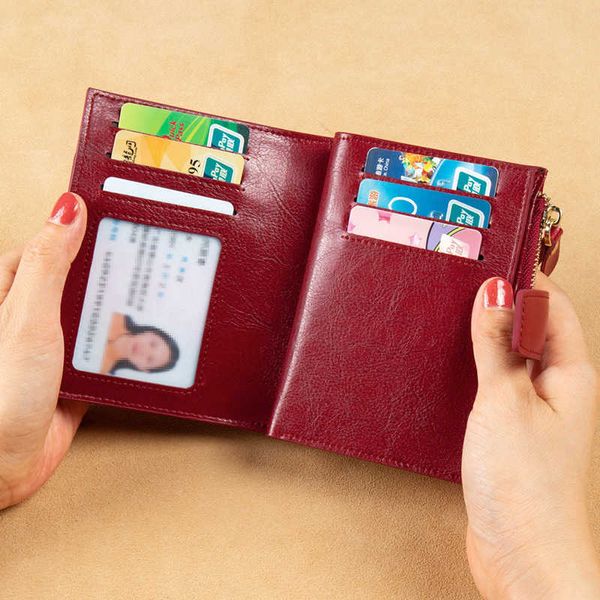 

2020 new leather lady's wallet multi function rfid anti theft brush large capacity change zipper wallet