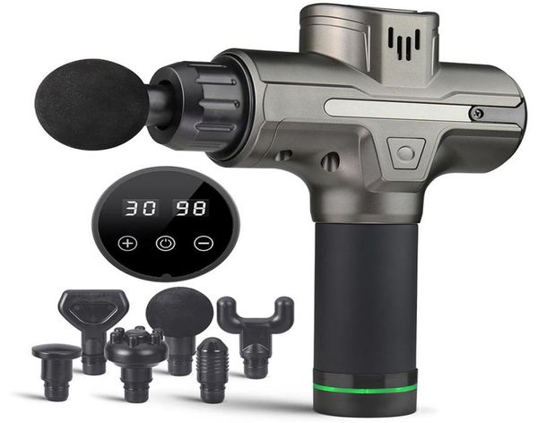 

muscle massager gun mini electric massage 6 heads touch screen fascia guns mobile relaxation muscles usb charge deep massagers6347265
