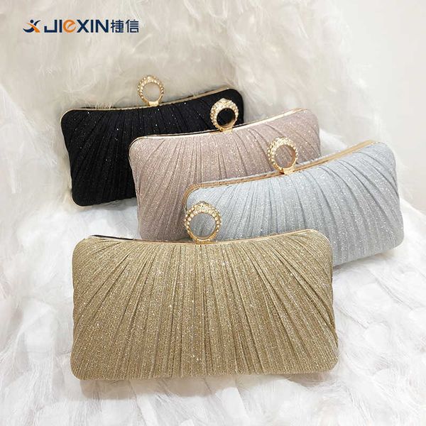 

new dinner bag pleated hand bag evening dress bag women's banquet bag one shoulder oblique cross pleated dress cheongsam