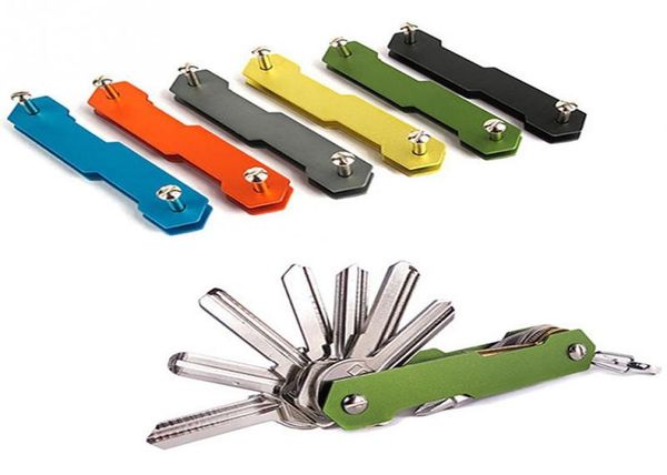 

multifunction key holder edc aluminum smart key wallet key organizer metal keychain mix colors for choose7507788, Slivery;golden