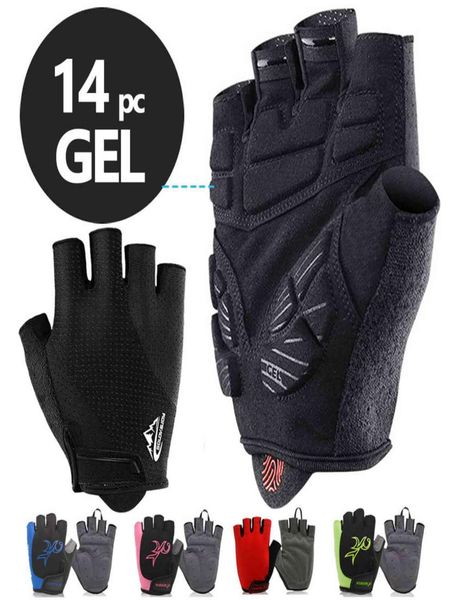 

2021 shockproof gel pad cycling half finger sport men women summer bicycle gym fitness mtb bike gloves1194617, Black