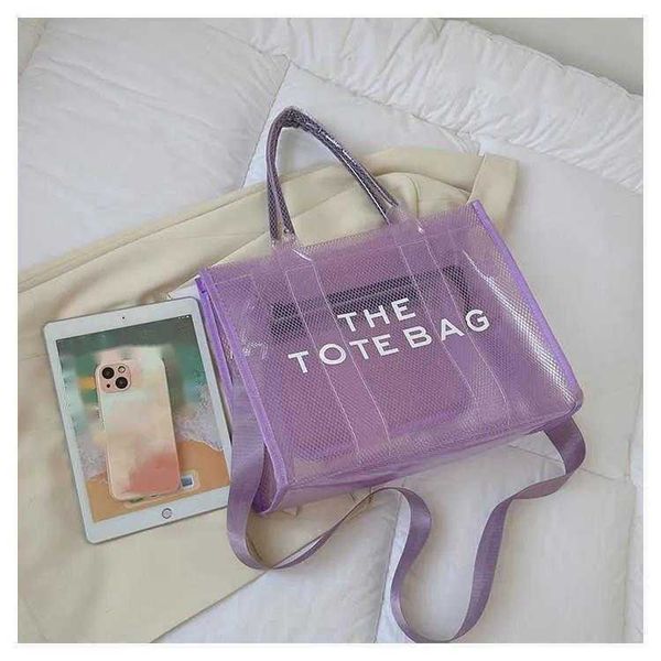 

new evening bags pvc marc tote bag totes large capacity shopping bags for women designers handbags female summer letter print shoulder bag 2