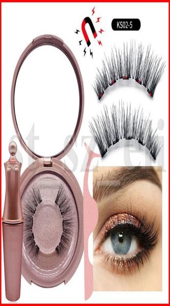 

10 types magnetic liquid eyeliner magnetic false eyelashes tweezer set magnet false eyelashes set glue make up tools9620194