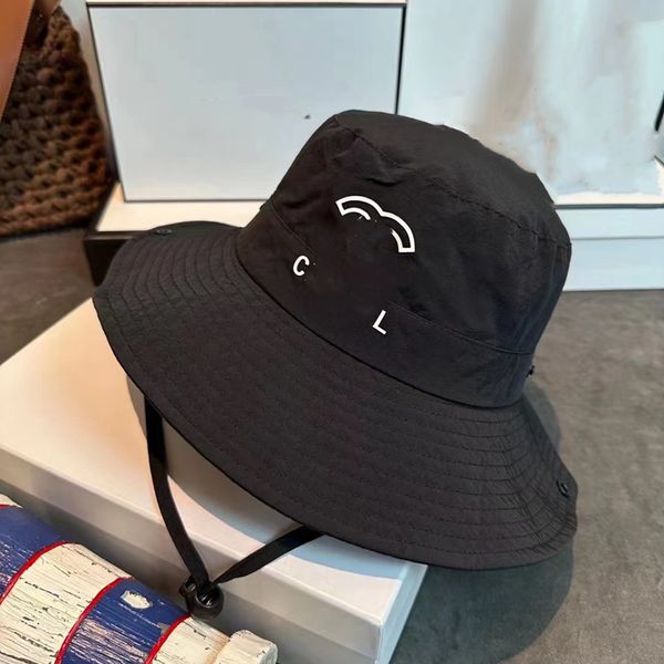 

luxury designer brand bucket hat women's new small fragrance letter sun hat summer outdoor beach hat fashion trend simple and versatile, Blue;gray