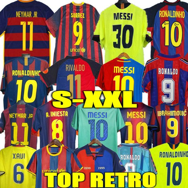 

iniesta 98 99 barcelonas rivaldo soccer jersey retro finals 96 97 ronaldinho messis 08 09 07 koeman classic henry xavi suarez eto'o klu, Black;yellow
