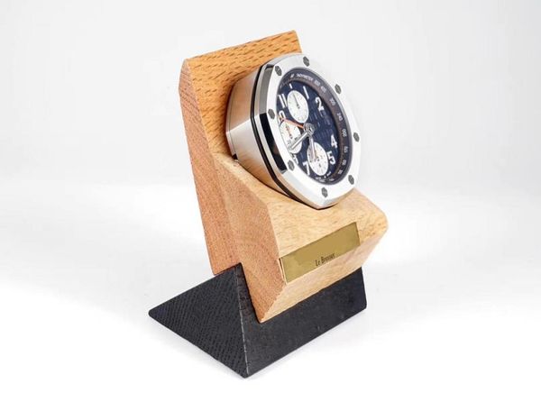 

65mmx24mm 316l no chronograph and sub dials are decoration battery quartz alarm 26470 desk clock wood base full set box table birt2175632, Slivery;black