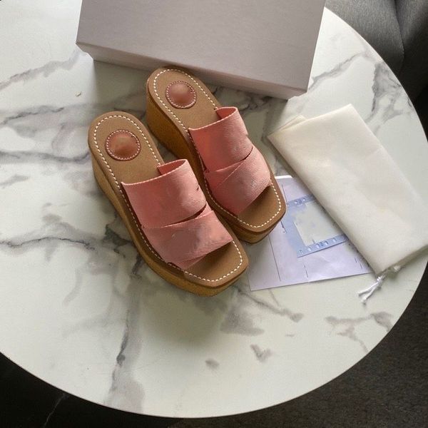 

famous designer sandals women women woody mules low high flat thick sole slippers slides summer lady flip flops shoes coach trainers sneaker, Black