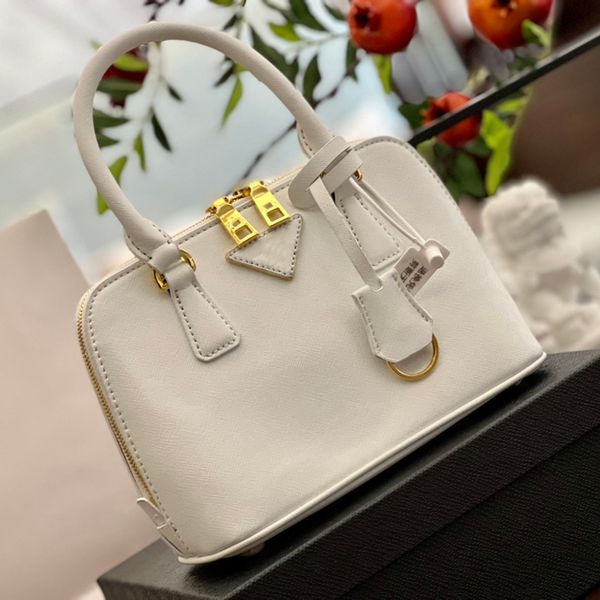 

size 23x16cm small satchel triangle belt women purses luxurys shell handbag designer bag lady cross pattern hobo prad shoulder handle crossb