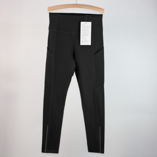 

yoga pants align double sided brushed high waist multi pocket tights running riding with reflective point crops 2023lu-777 lululoemon