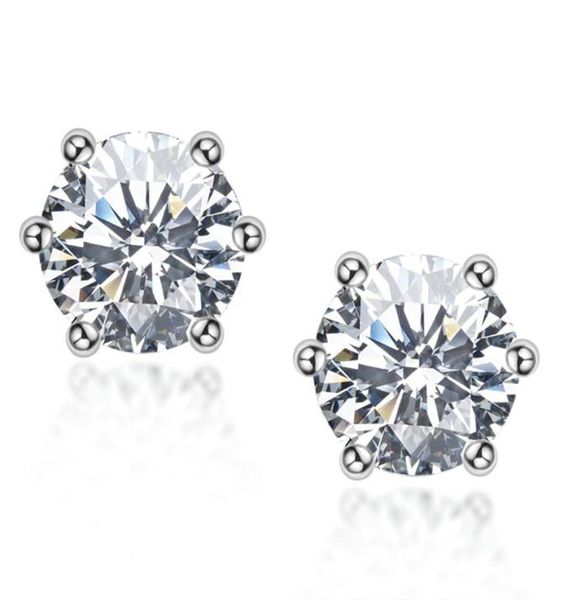

sterling silver s925 2ct pair moissanite diamond earring wedding engagement earrings brilliant cut dvvs1 women gift hip hop5497890, Golden;silver
