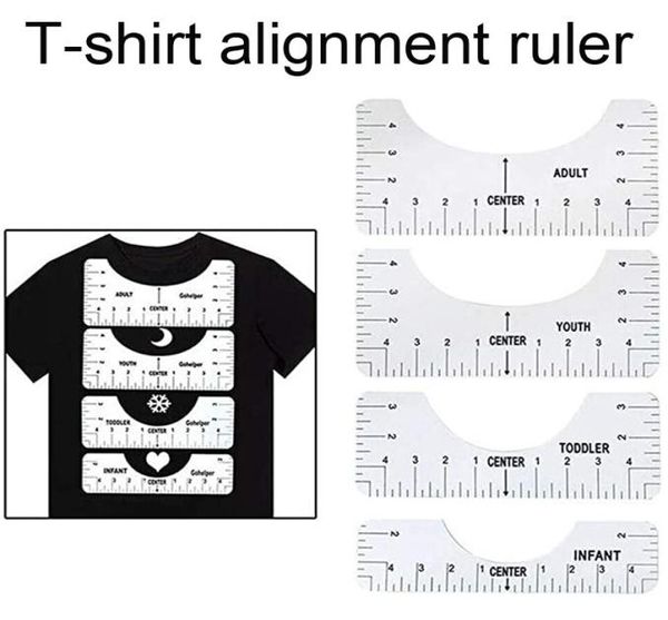 

tshirt ruler guide for vinyl alignment tool sublimation tshirt neck craft rulers 4 pack set for making fashion center design kimt8255001