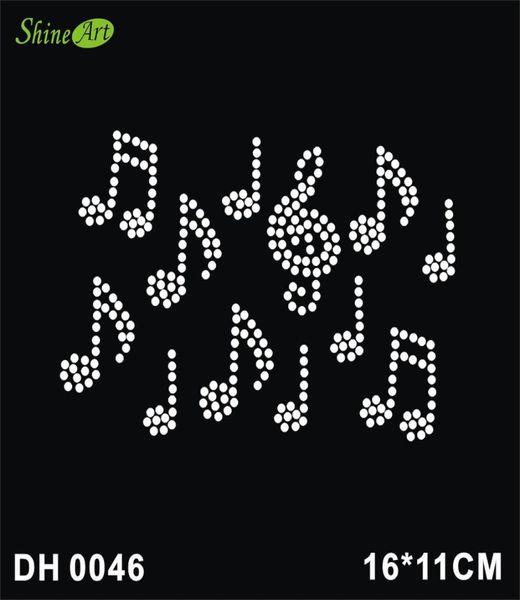 

dmc motif ironon rhinestone gem 12 music notes sing diy dh00466954303, Black