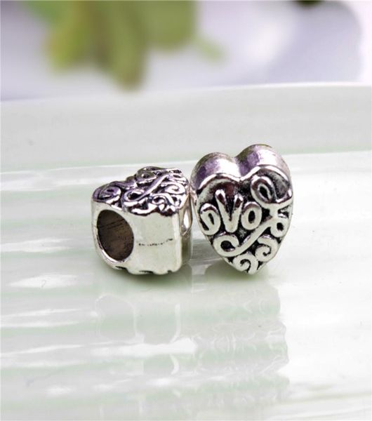 

alloy charm bead big hole love in my heart fashion women jewelry european style for diy bracelet necklace panza001149096733, Bronze;silver