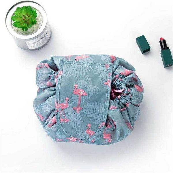

lazy makeup bag large capacity folding drawstring storage travel portable makeup bag