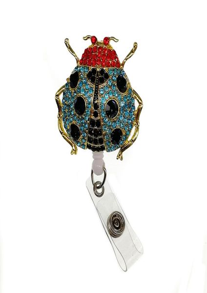 

10pcslot rhinestone insect ladybug retractable pull id name card holder for medical nurse9349777, Gray