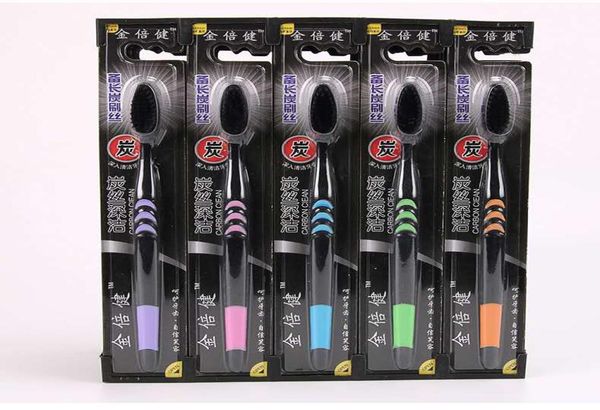 

soft bamboo charcoal toothbrush household manual soft silk soft hair sharp toothbrush oral cleaning care single toothbrush5360852