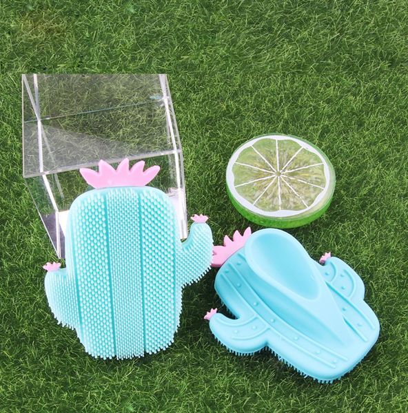 

fashion cactus silicone beauty massage washing pad facial exfoliating blackhead cute face brush tool soft deep cleaning skin care7686032