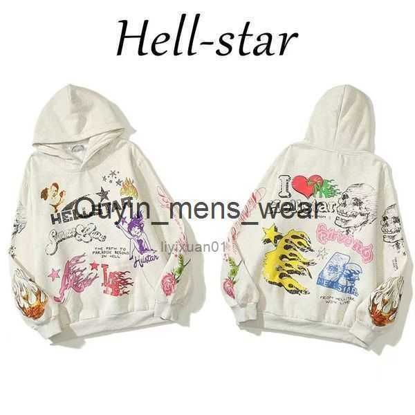 

hellstar mens hoodie letter sweatshirt hoodies designer wholesale men spring white warm streetwear women sweater couple's loose luxury, Black;brown