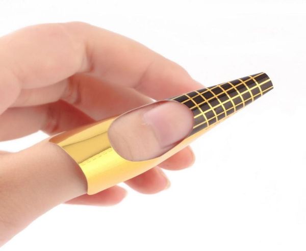 

deal new good quality 100pcs nail art tips extension forms guide french diy tool acrylic uv gel9679584, Black