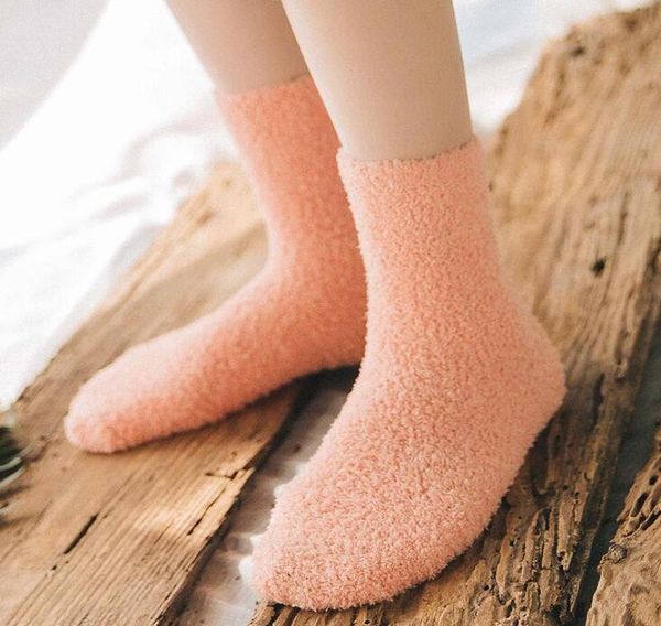 

ladies fulffy socks solid colors women fuzzy sock winter sock warm socks home towel candy color thick floor thermal sleeping socks6622955, Black