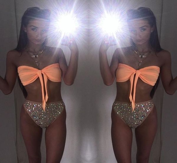 

2021women diamond rhinestone solid bikinis set women swimwear swimsuit bathing beachwear 20171464568