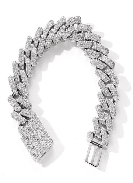 

20mm iced out chains bracelet for men luxury miami micro pave zircon bracelets fashion hip hop rock jewelry9627706, Black