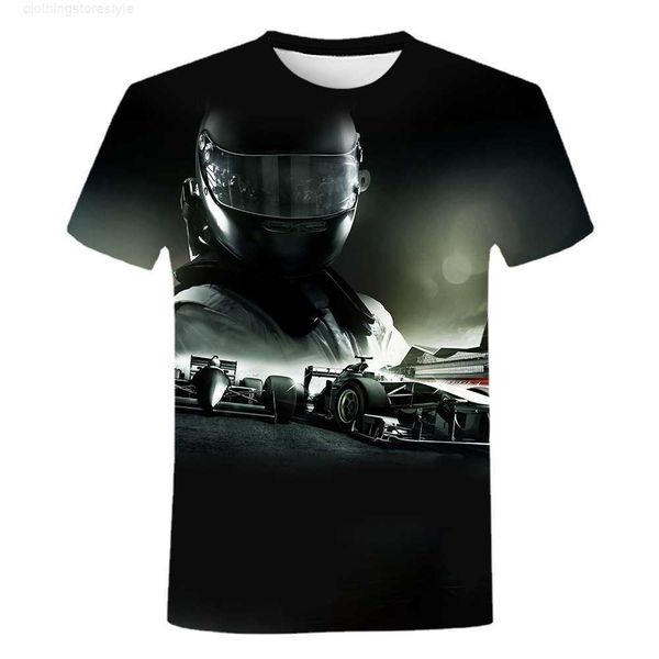 

men's t-shirts f1 racing car 2023 summer 3d printing and women's personalized loose short sleeve children's simple leisure t-, White;black