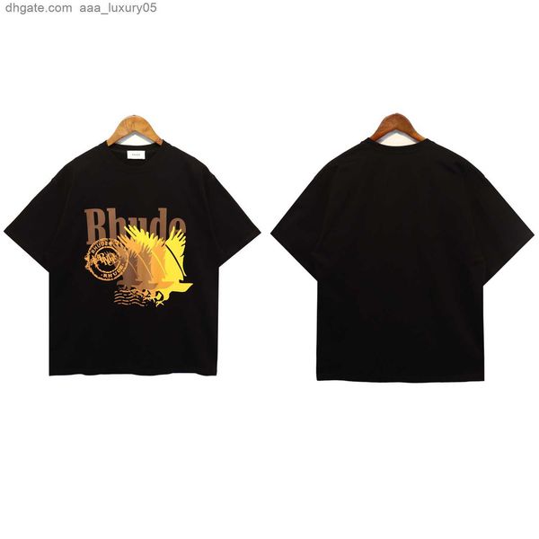 

summer designer shirt luxury rhude t shirt womens and men's tshirt short sleeve and round neck fashion tees ladies t-shirts, White;black