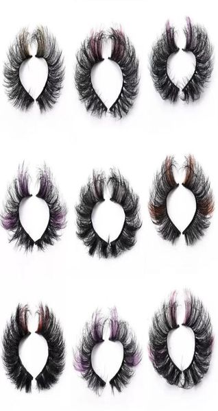

colored false eyelashes 3d fluffy faux mink color eye lashes strip wipsy multicolored fake lash for daily christmas cosplay party 6512861