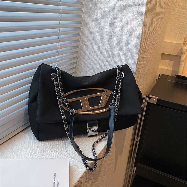 

new high order nylon metal chain mesh red large capacity tote bag single shoulder underarm stray women's bag 50% outlet online sale