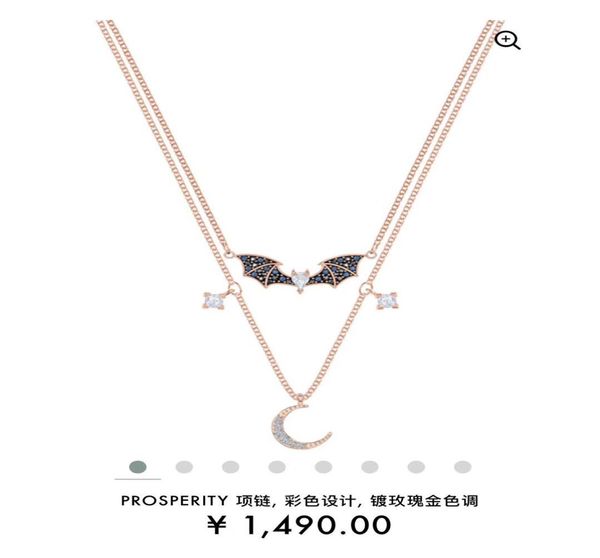 

2020 new fashion ladies travel party charm necklace bat moon necklace 38v3 cfqe5039691, Silver