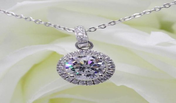 

wedding engagement sterling silver 2ct moissanite diamond necklace pendant silver chain women gift d hip hop punk7819971