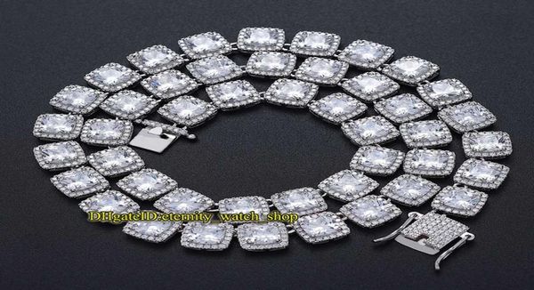 

european and american new highquality hip hop men iced out diamond necklace 10mm square cz diamonds necklace hip hop bling chain 4982162, Black