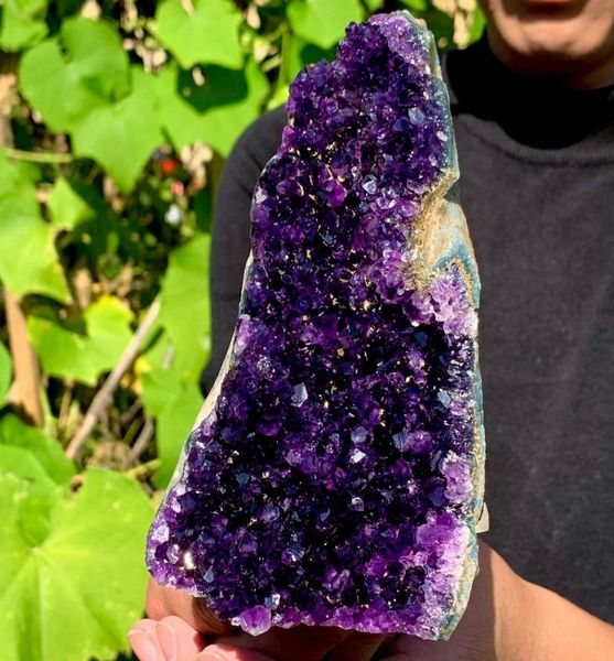 

1kg natural amethyst geode quartz cluster crystal specimen healing7852436, Black