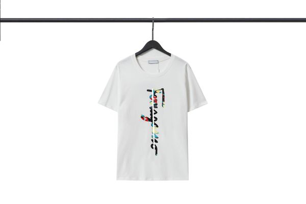 

women's 2023 new designer men's t-shirt men's round neck short sleeve shirt casual black and white colorful letter printing p, White;black