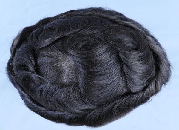 

men039s toupee hair mono with pu durable wigs for men european remy human hair replacement systems hairpiece 10x8inch hair piec7723967, Black