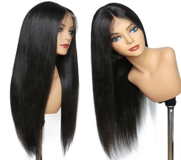 

360 lace frontal wig brazilian virgin hair straight 360 full lace frontal human hair wigs pre plucked with baby hair6499732, Black;brown
