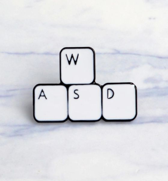 

keyboard w a s d special cartoon brooch creative lapel denim enamel badge gift box pins3173204, Gray