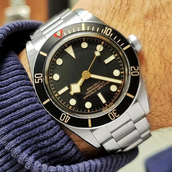 

tudors black bay aaa 3a quality watches 41mm men with gift box sapphire crystal automatic mechanical a02, Slivery;black