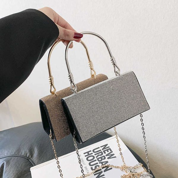 

new shining diamond handbag ins fashion trend light luxury dinner bag texture chain one shoulder crossbody