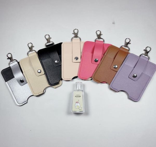 

hand sanitizer holder bags pu leather keychain bag pendant 30ml 60ml perfume bottle storage bag fashion accessories 7 colors dw5841057793, Blue