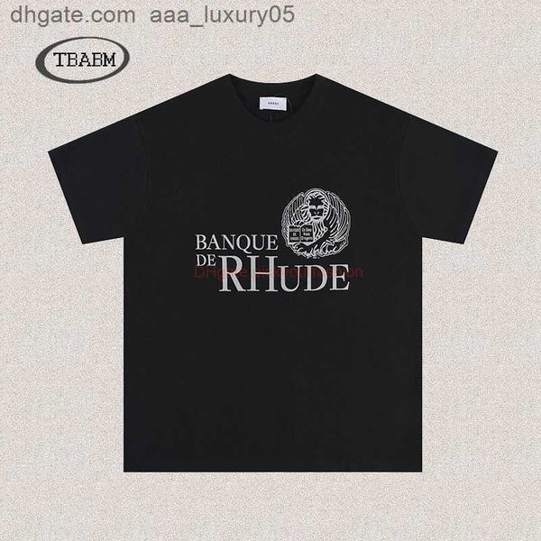 

designer fashion clothing tees tshirt rhude stripe slogan loose short sleeve tshirt high street vintage hip hop loose mens womens fashion br, White;black