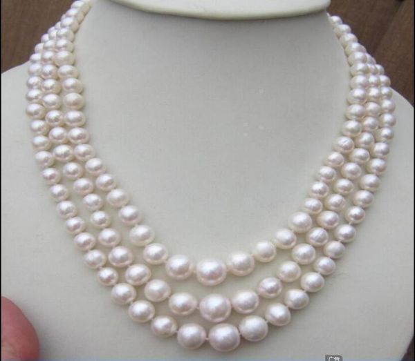 

pearl multilayer necklace bridal exaggerated jewelry cheongsam accessories positive round bead chain elegant gradient short neckla3690100, Silver